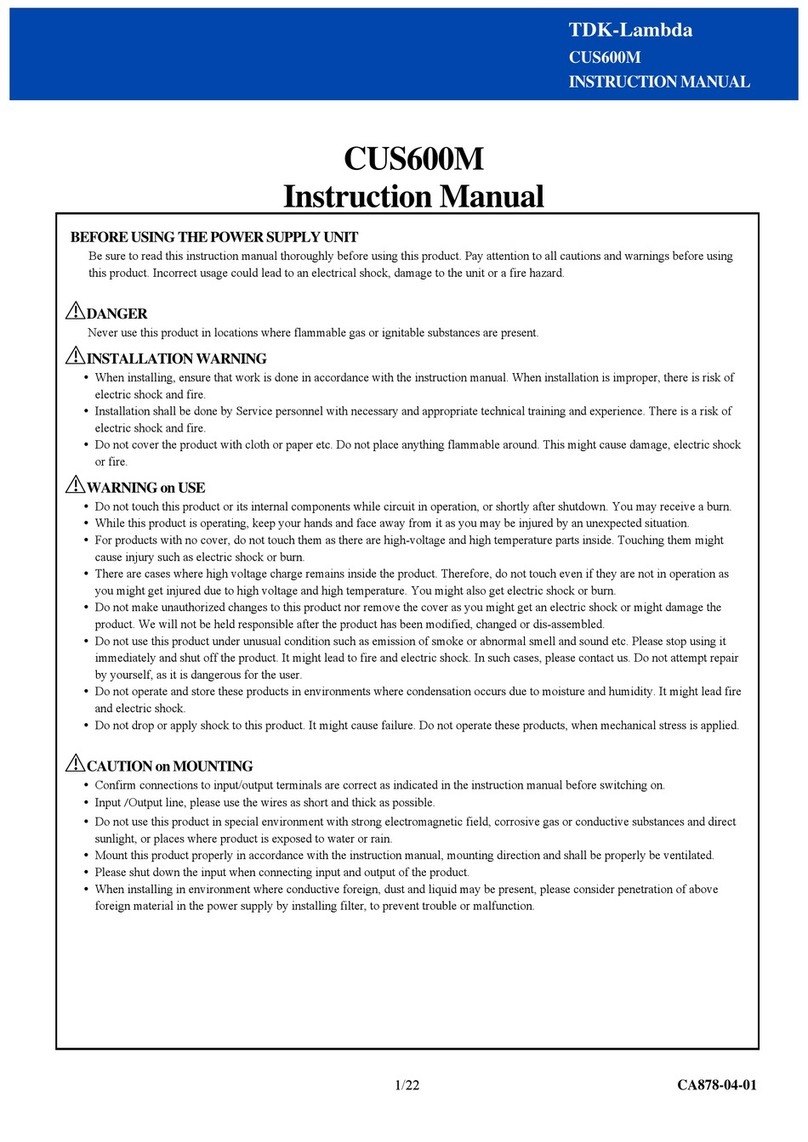 TDK-Lambda CUS600M User manual
