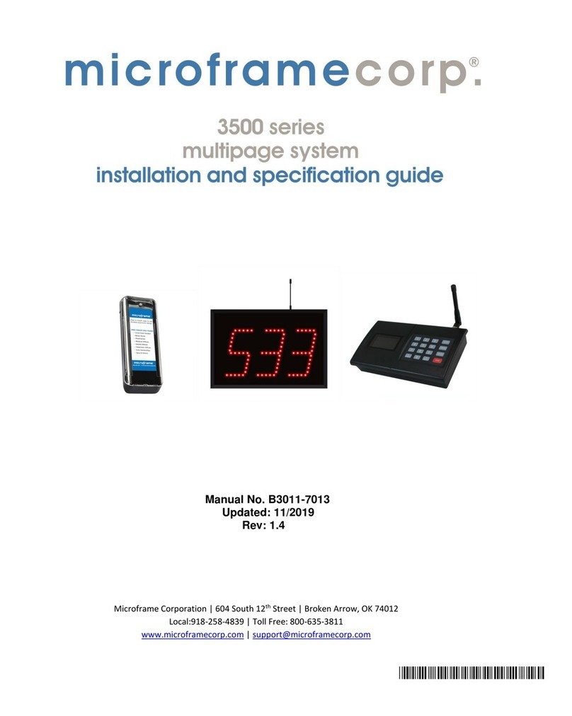 Microframe Corporation MultiPage B3011 Installation and specification guide