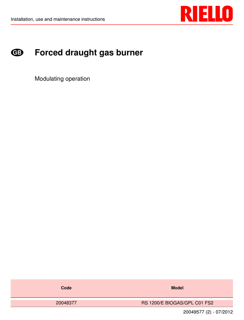 Riello RS 1200/E BIOGAS/GPL C01 FS2 Installation, use and maintenance instructions
