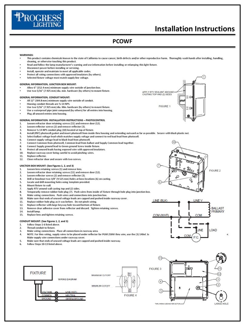 Progress Lighting PCOWF Series installation instructions
