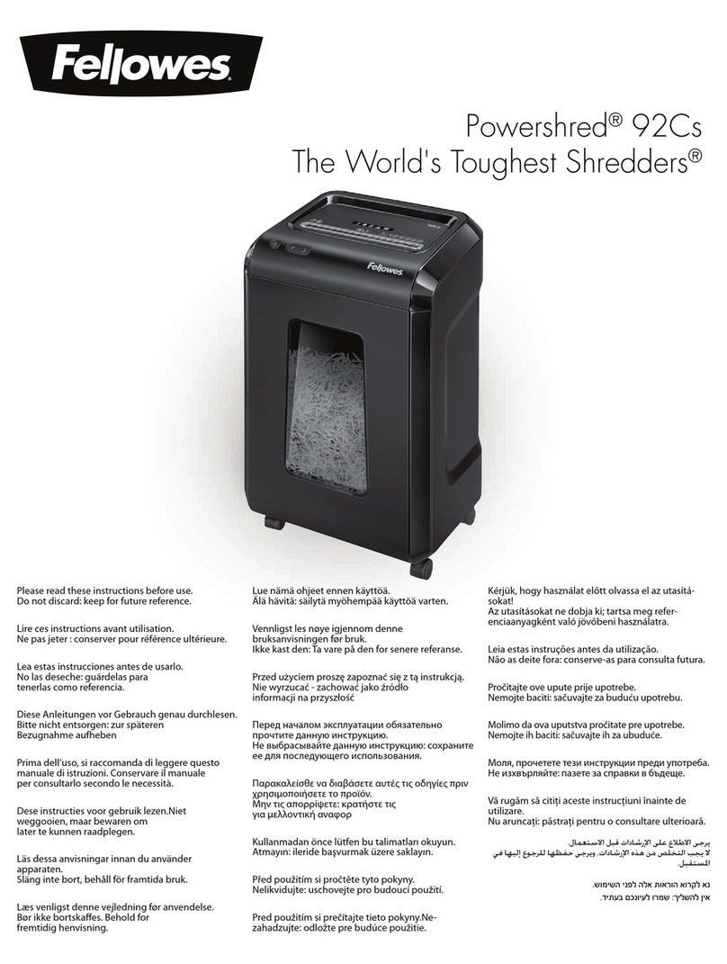 Fellowes Powershred 92Cs User manual