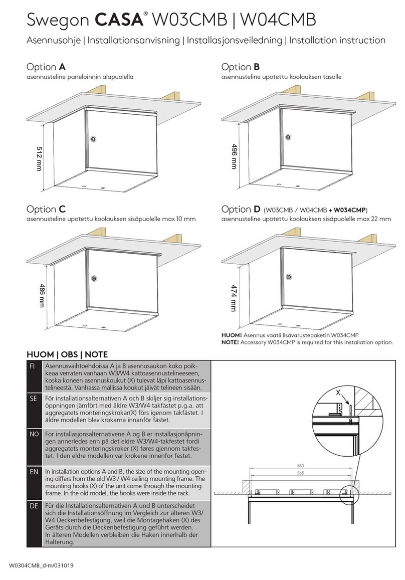 Swegon CASA W03CMB Installation instruction Swegon CASA W03CMB Installation instruction