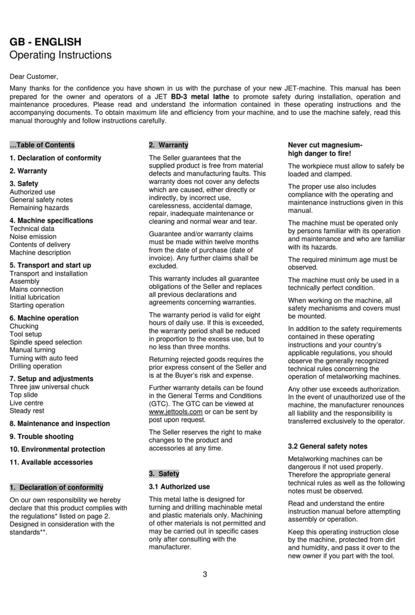 Jet BD-3 User manual