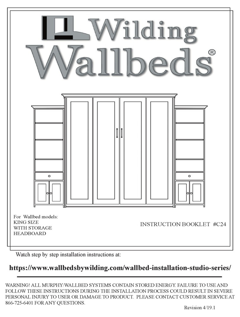 Wilding Wallbeds King Size with Storage Headboard User manual