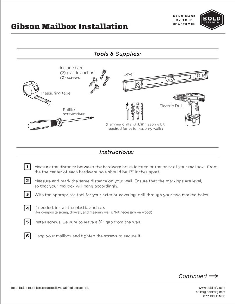 Bold MFG & Supply Gibson User manual