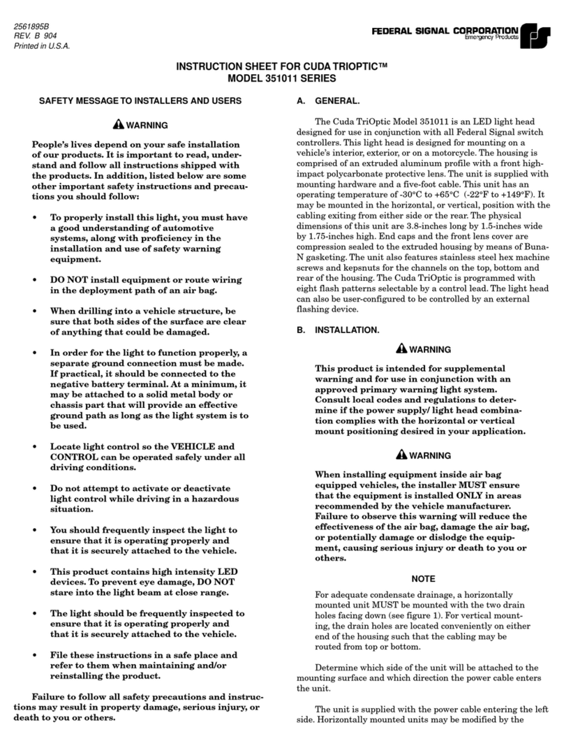 Federal Signal Corporation CUDA TRIOPTIC 351011 Series User manual Federal Signal Corporation CUDA TRIOPTIC 351011 Series User manual