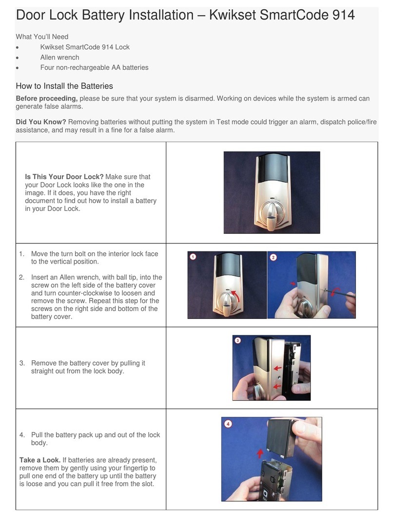Comcast Kwikset SmartCode 914 Battery Installation