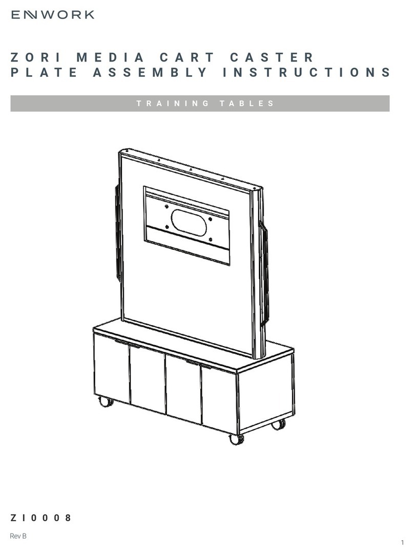 Enwork ZORI MEDIA CART CASTER PLATE Assembly instructions