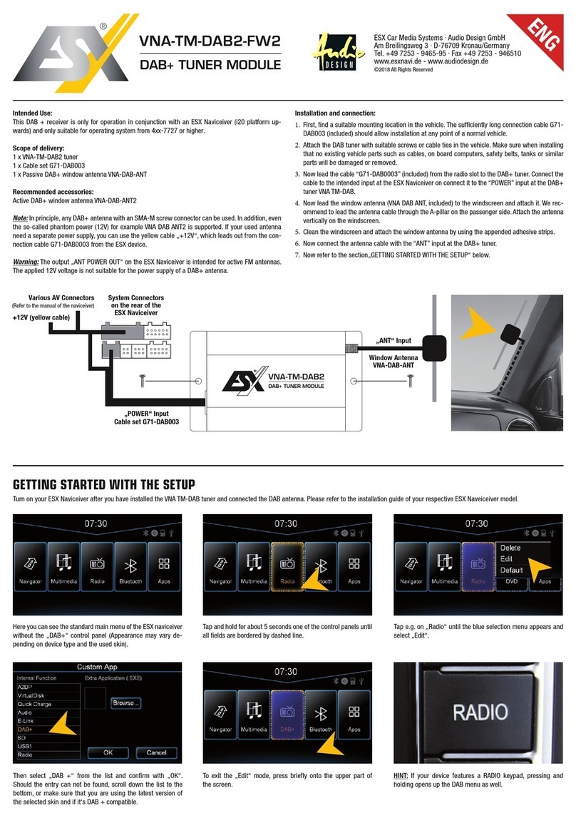 Audiodesign ESX VNA-TM-DAB2-FW2 Manaul
