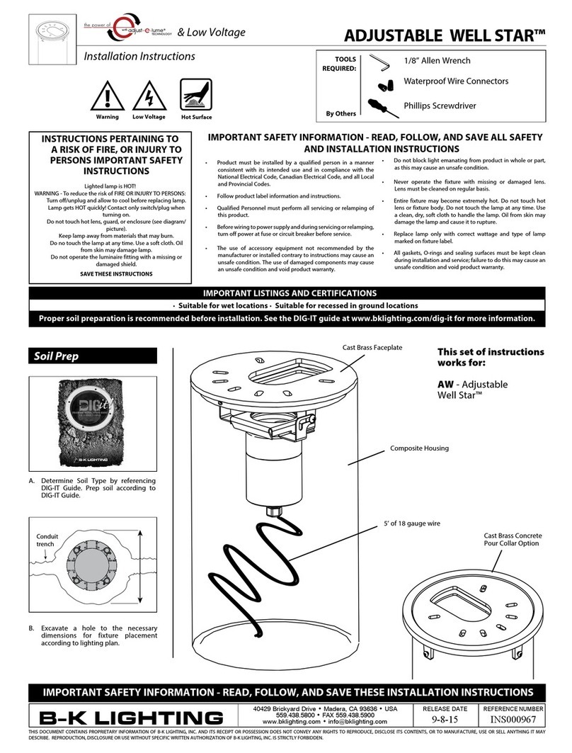 B-K lighting ADJUSTABLE WELL STAR installation instructions