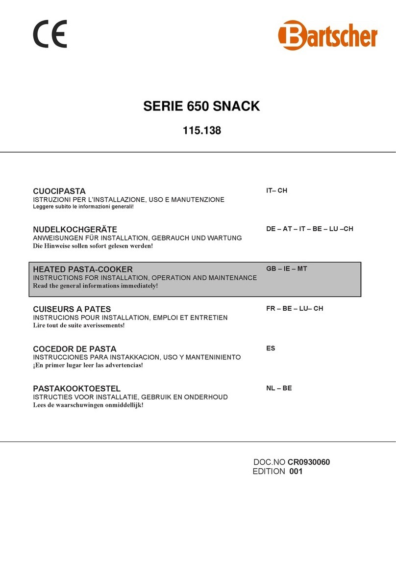 Bartscher SNACK 650 Series Programming manual