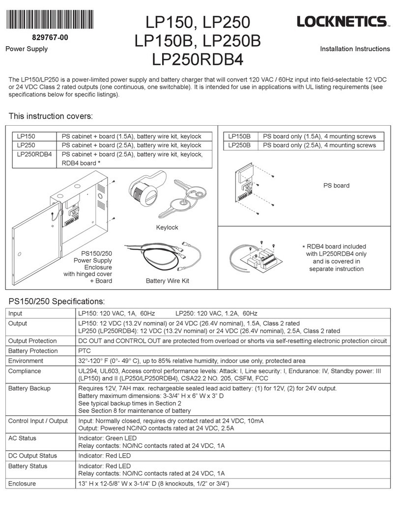 Locknetics LP150 installation instructions Locknetics LP150 installation instructions