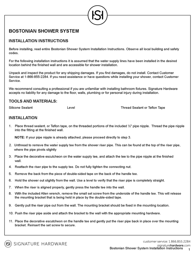 Signature Hardware BOSTONIAN User manual