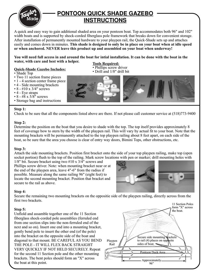 Taylor Made Pontoon Quick-Shade Gazebo instructions