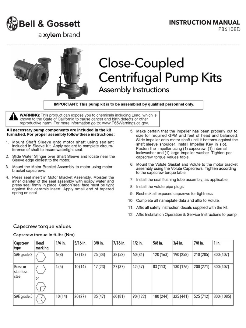 Xylem Bell & Gossett P86108D User manual
