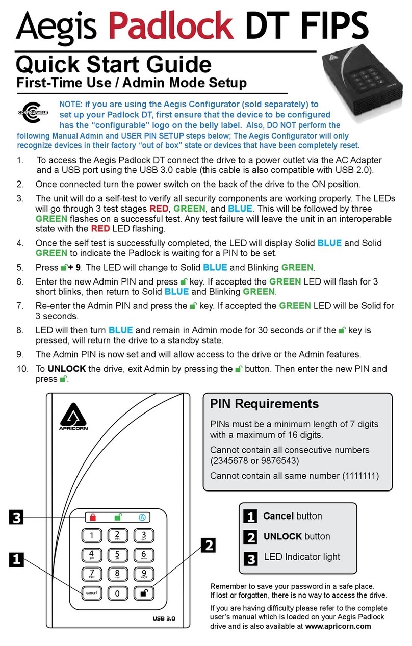 Aegis Padlock DT FIPS quick start guide