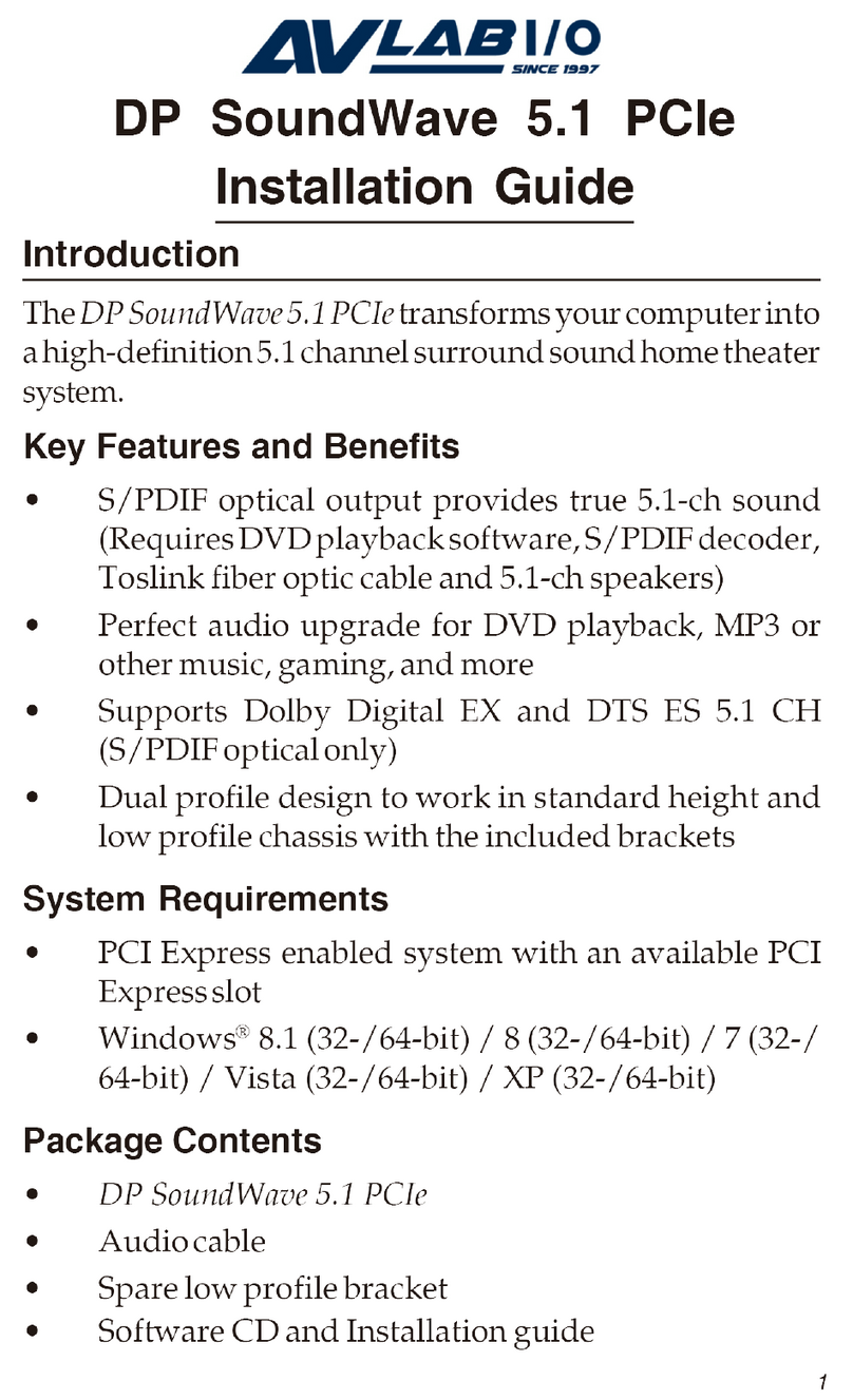 AvLab DP SoundWave 5.1 PCIe installation guide