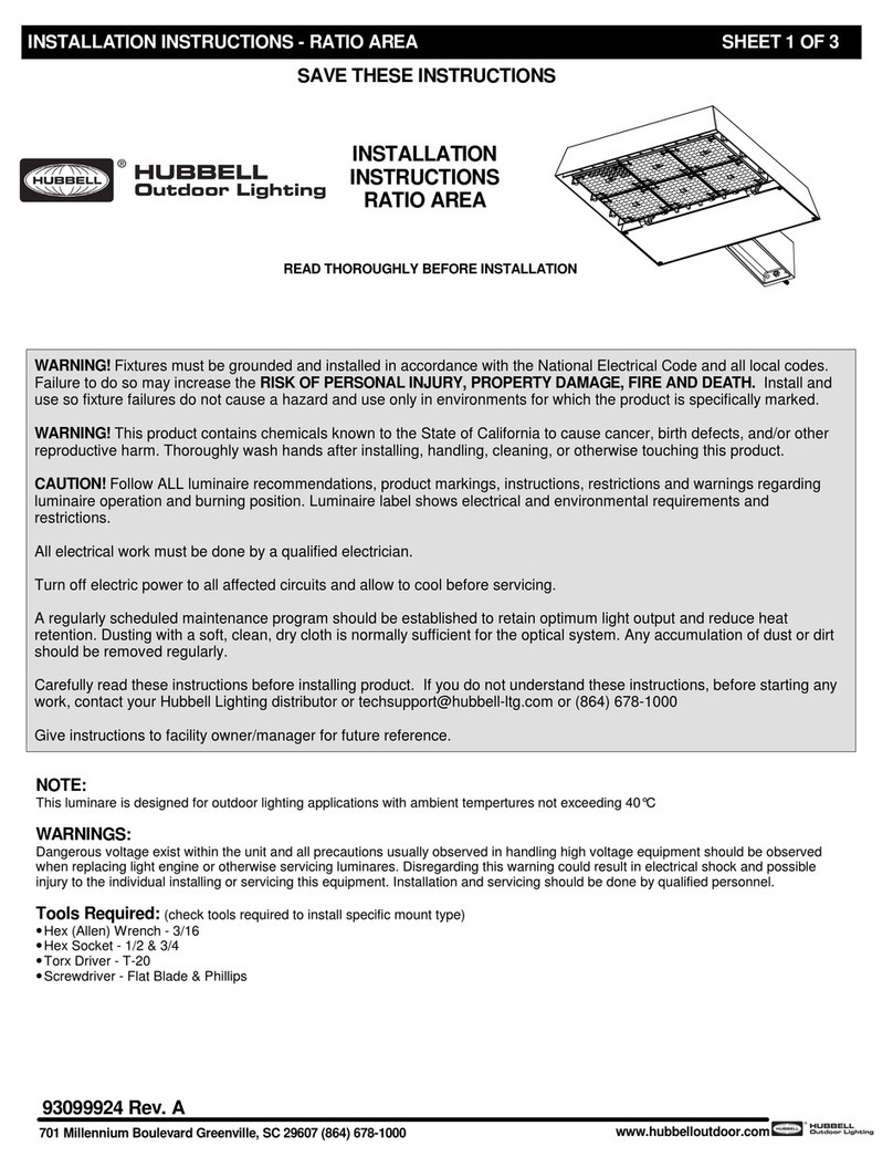 Hubbell RATIO AREA installation instructions