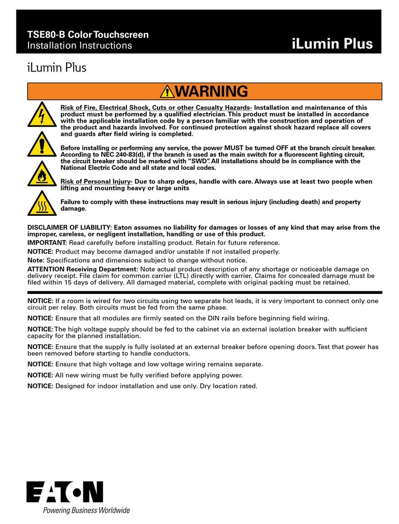 Eaton iLumin Plus TSE80-B installation instructions Eaton iLumin Plus TSE80-B installation instructions