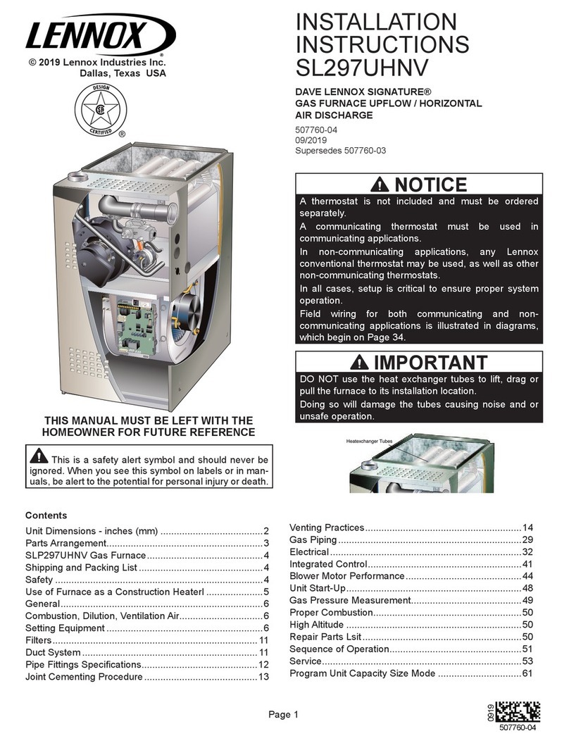 Lennox DAVE LENNOX SIGNATURE SL297UHNV User manual