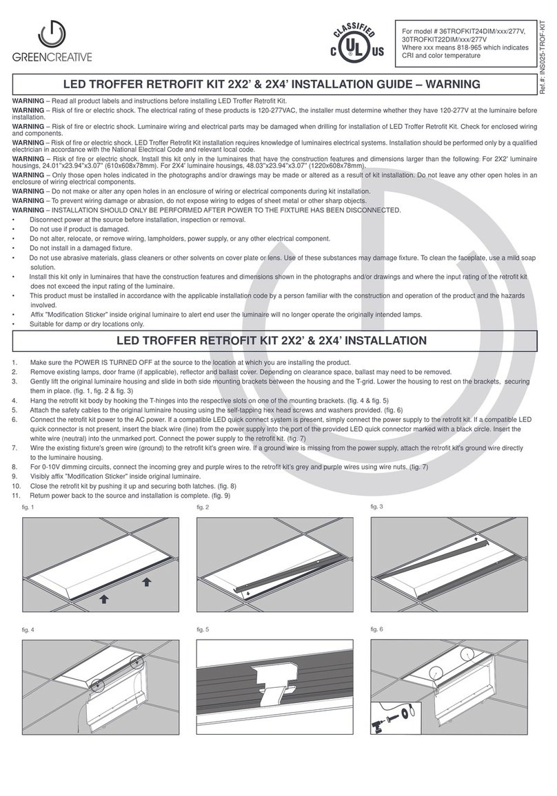 Green Creative 36TROFKIT24DIM/277V Series User manual