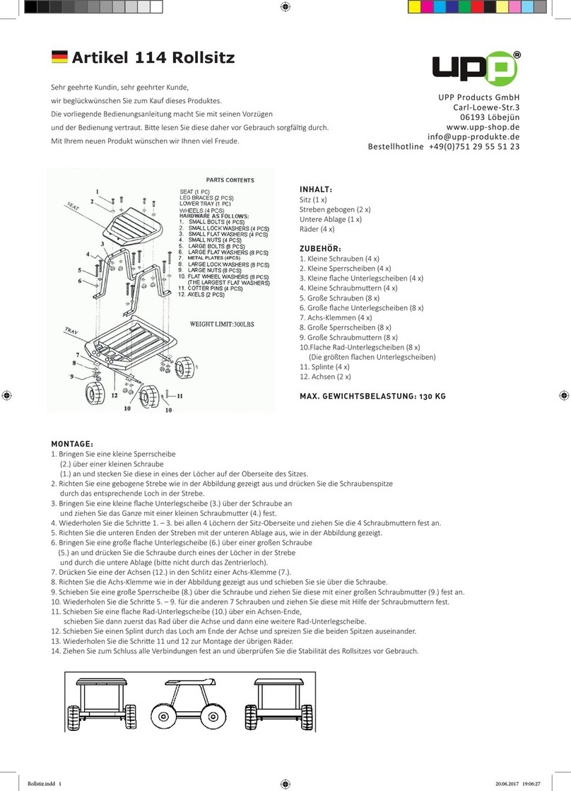 UPP Article 114 operating instructions