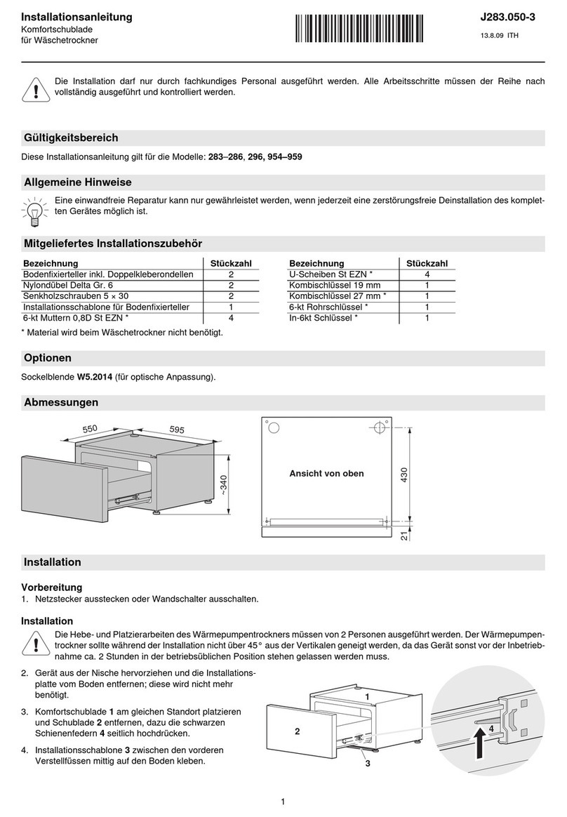 V-ZUG WT-ATLWPZ 958 installation instructions