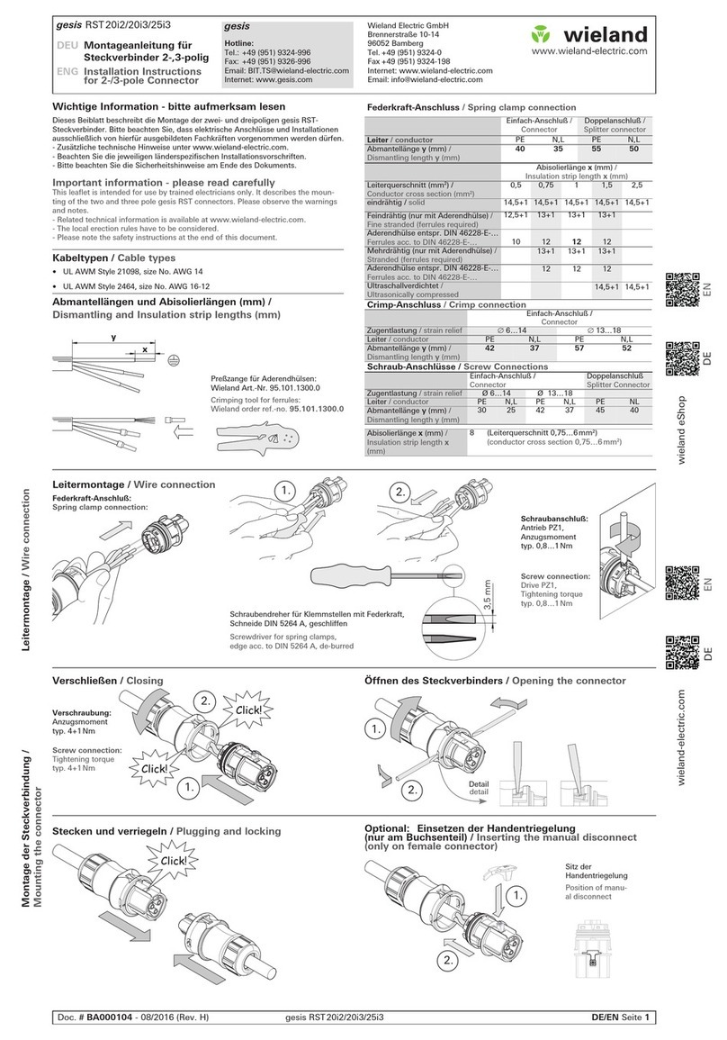 Wieland gesis Series installation instructions