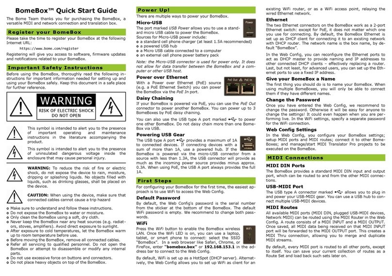Bome BomeBox quick start guide Bome BomeBox quick start guide