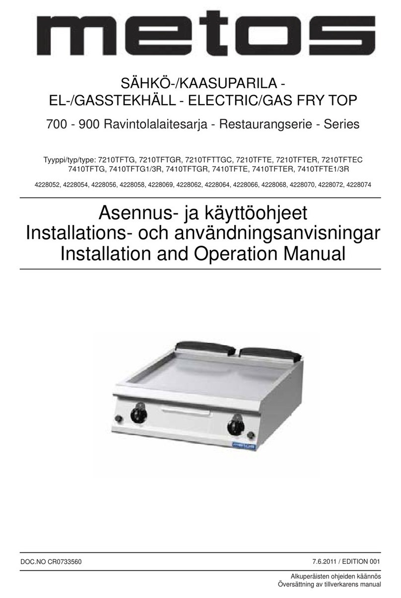 Metos 700 Series Installation and operation manual