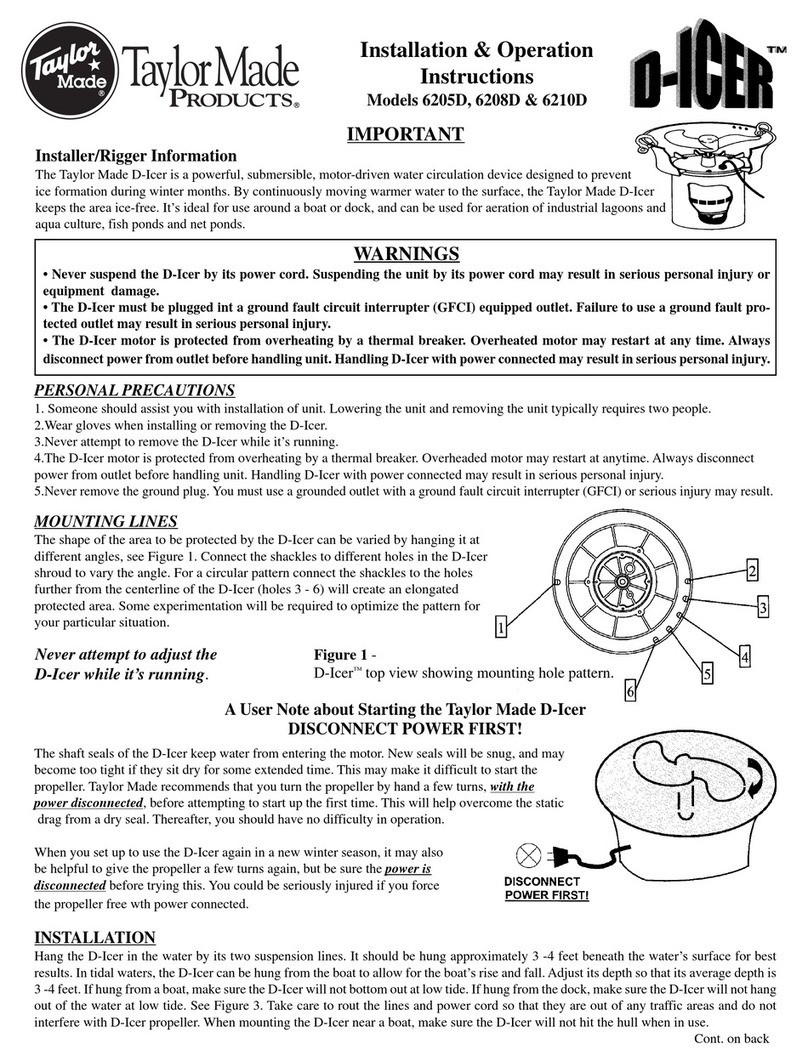 Taylor Made D-Icer 6205D Installation & operation instructions