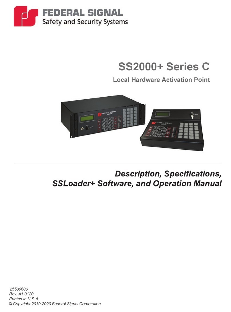 Federal Signal Corporation SS2000+ ? Series User manual