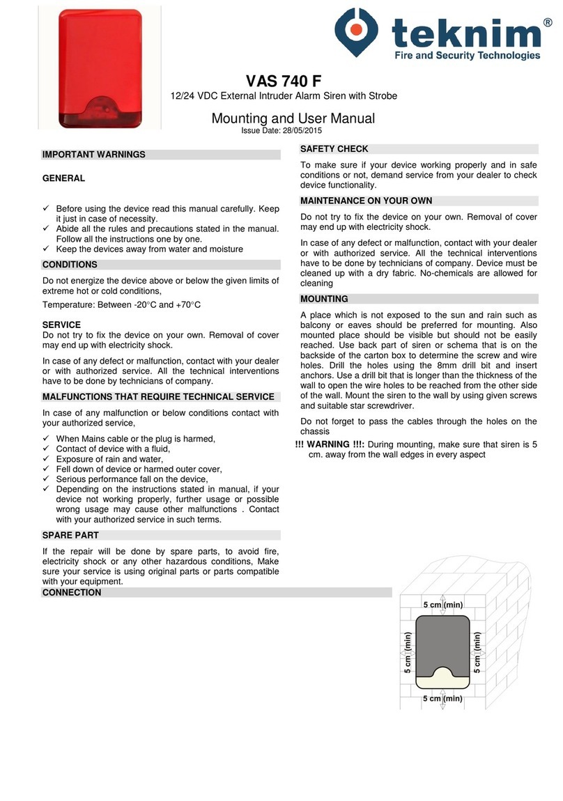 Teknim VAS 740 F User manual