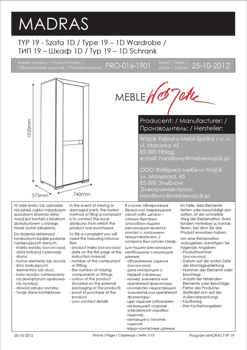 MADRAS 1D Wardrobe 19 Assembly manual