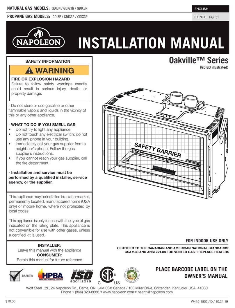 Napoleon Oakville GDIG3 Series installation manual