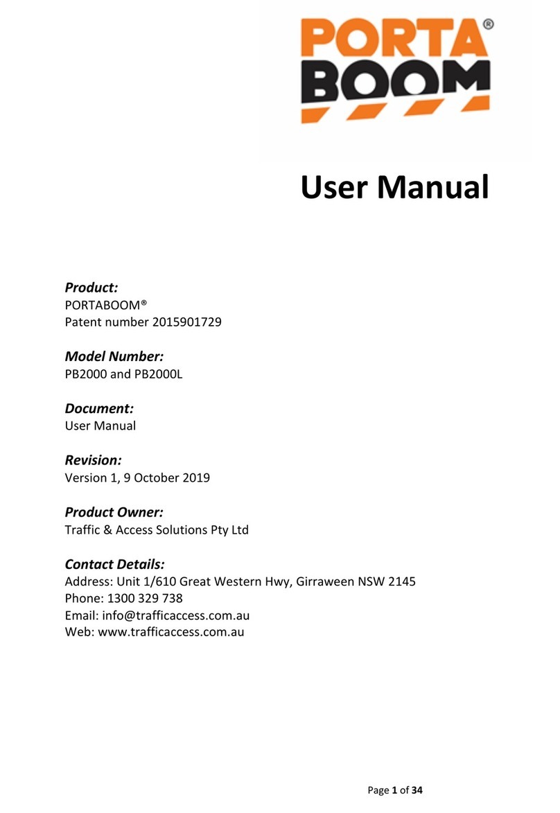 Traffic & Access Solutions Portaboom PB2000 user manual