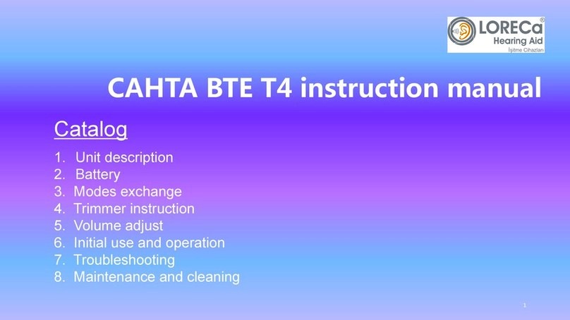 LORECa Hearing Instrument CAHTA BTE T4 instruction manual LORECa Hearing Instrument CAHTA BTE T4 instruction manual