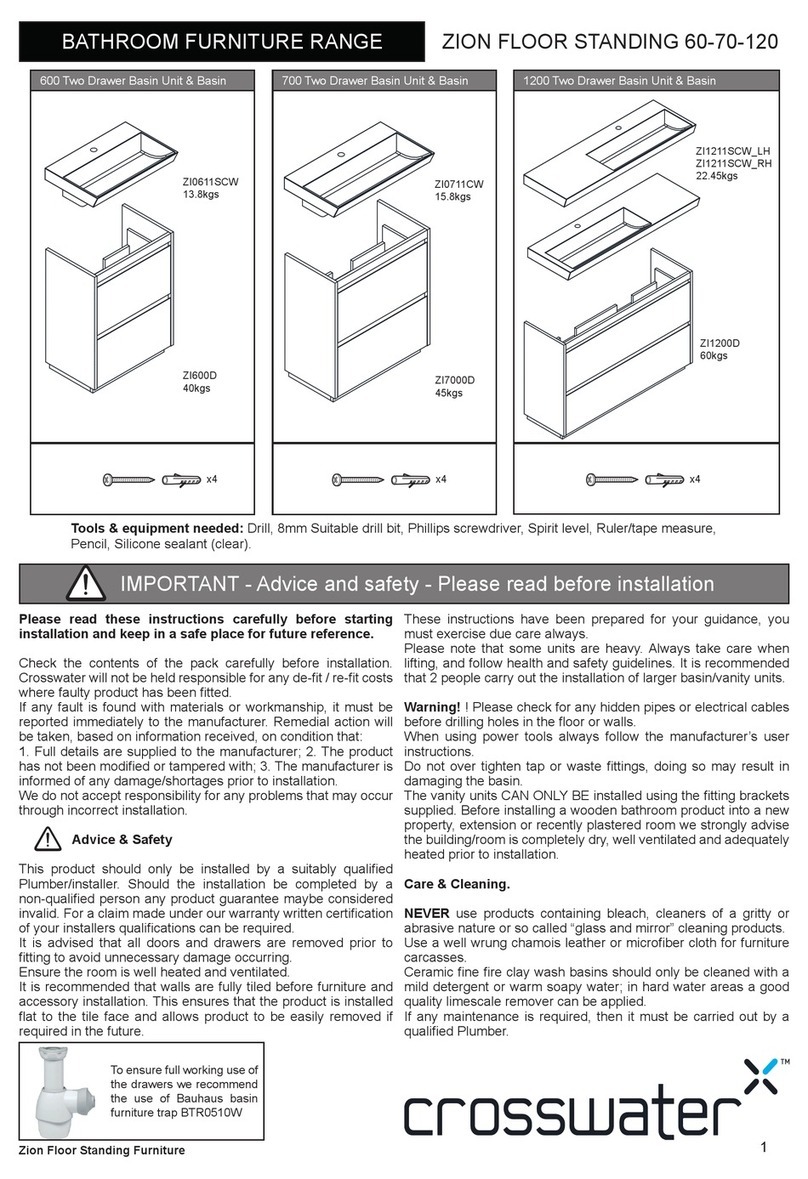 Crosswater ZION FLOOR STANDING 60 User manual