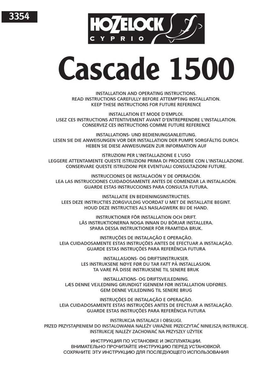 Hozelock Cyprio Cascade 1500 User manual Hozelock Cyprio Cascade 1500 User manual