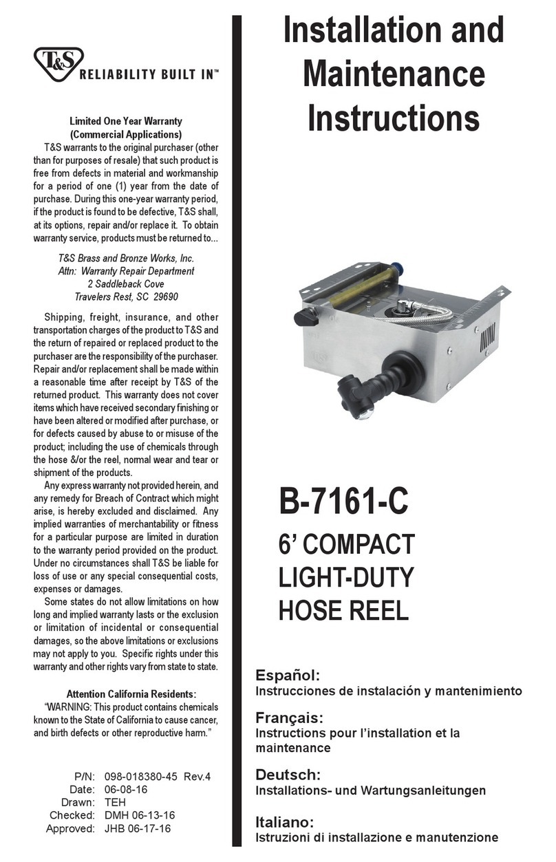 T&S B-7161-C Installation and maintenance instructions