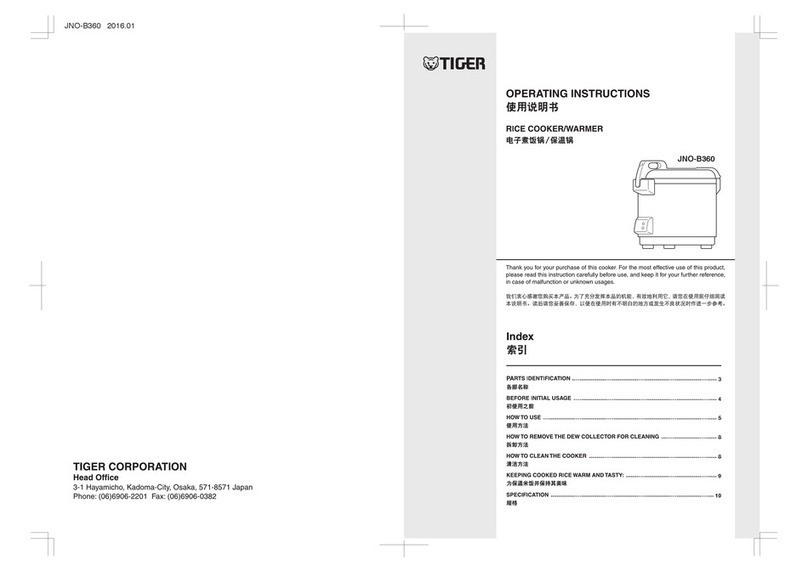 Tiger JNO-B360 User manual
