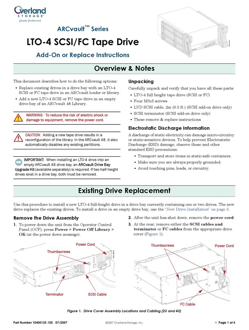 Overland Storage ARCvault Series Replacement Instruction