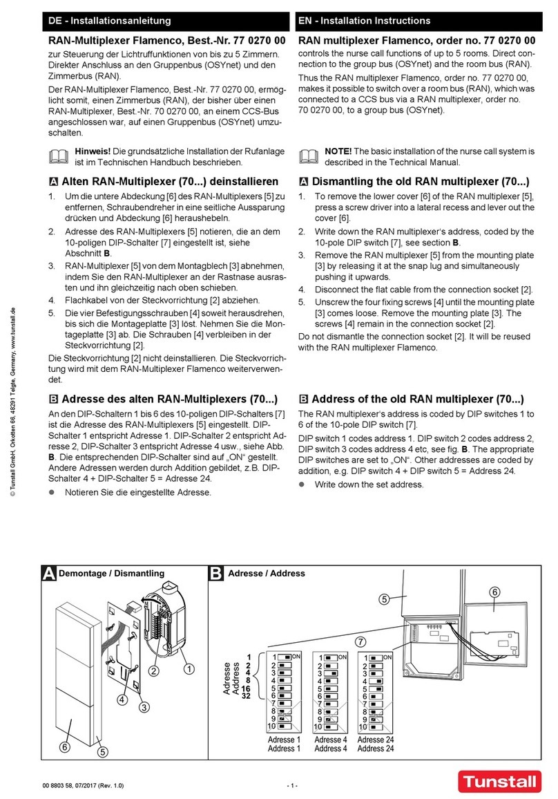 Tunstall Flamenco 77 0270 00 installation instructions