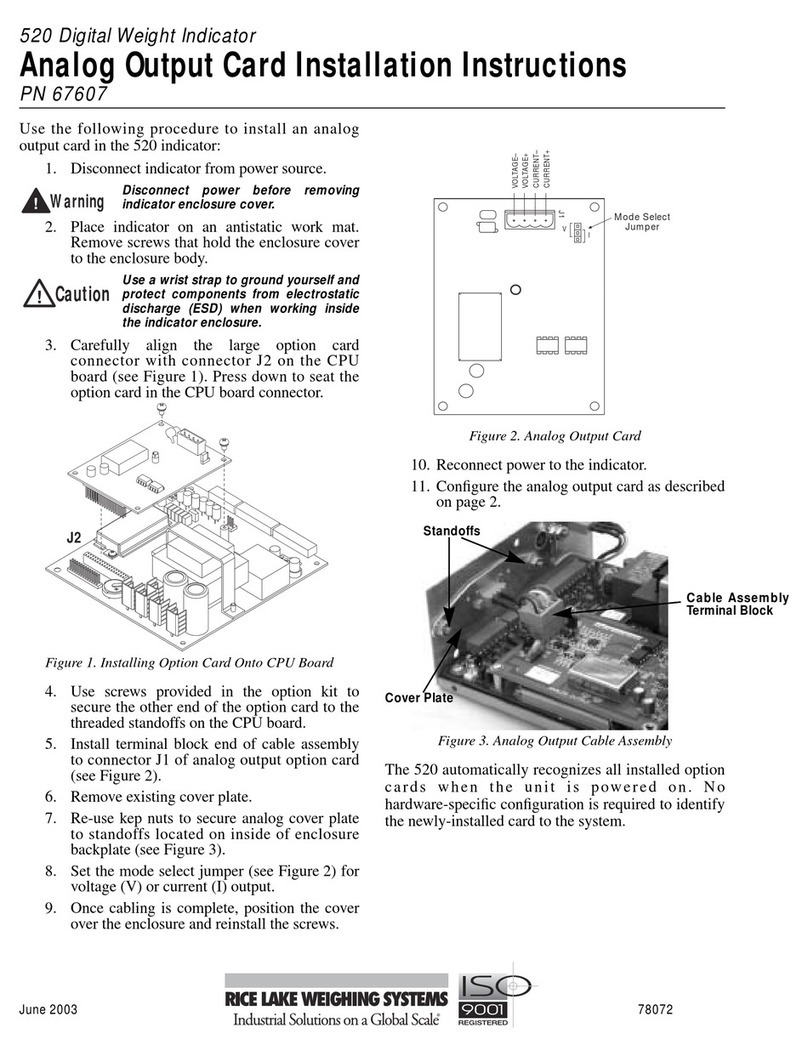 Rice Lake 520 User manual