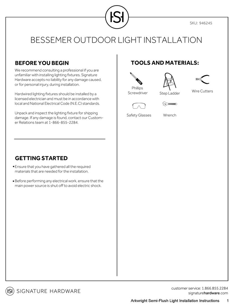 Signature Hardware BESSEMER installation instructions