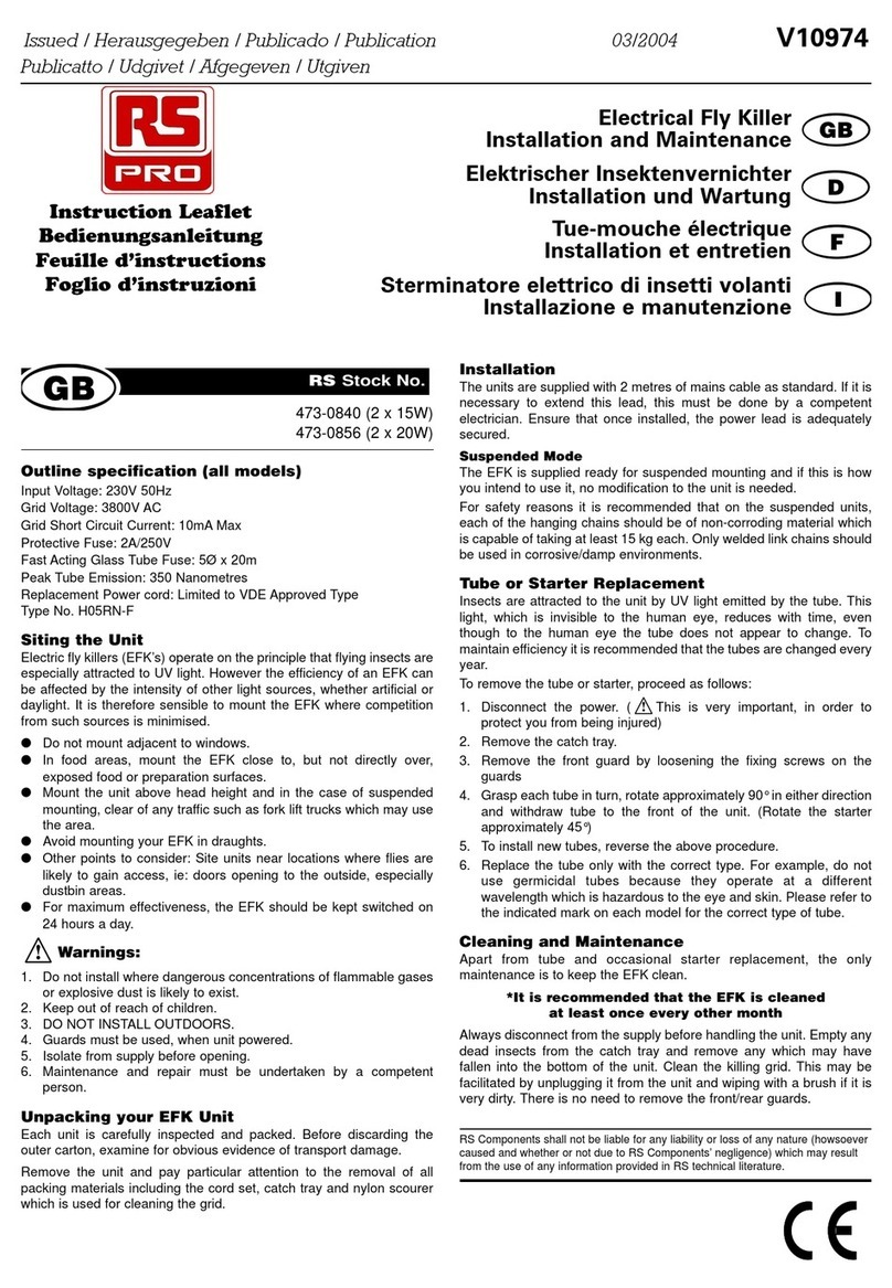 RS PRO 473-0856 Installation and Maintenance