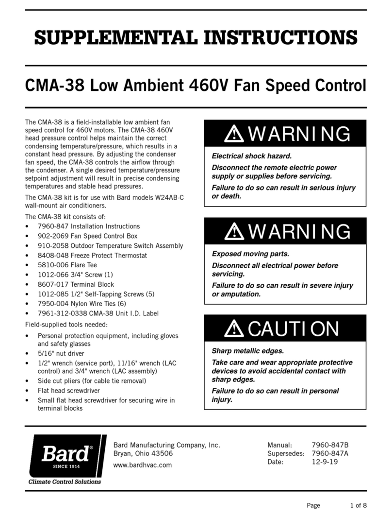 Bard CMA-38 Supplemental instructions