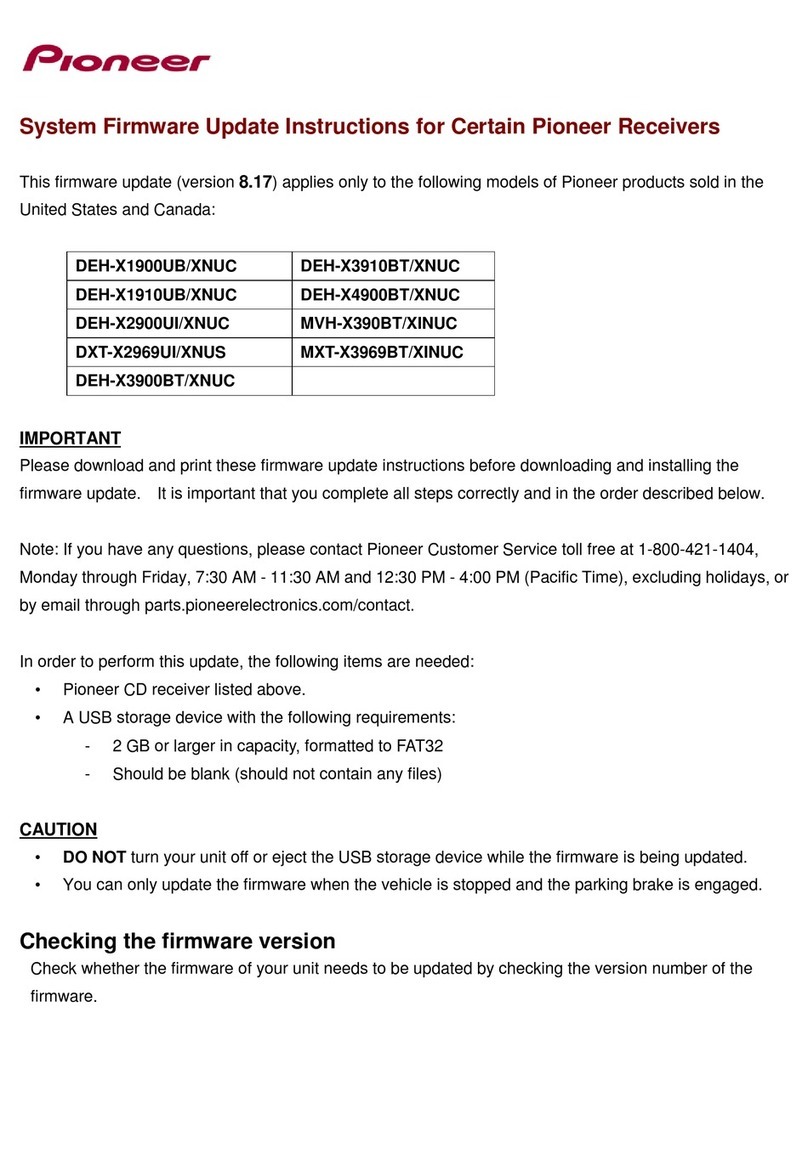 Pioneer DEH-X3910BT/XNUC Technical manual
