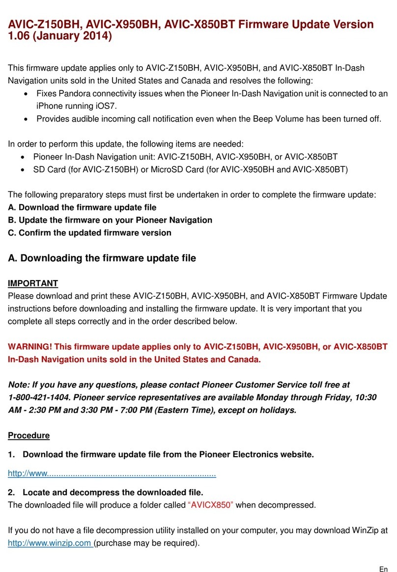 Pioneer AVIC-X950BH User manual