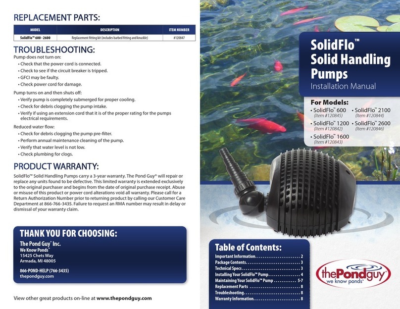 ThePondguy SolidFlo 1200 installation manual ThePondguy SolidFlo 1200 installation manual